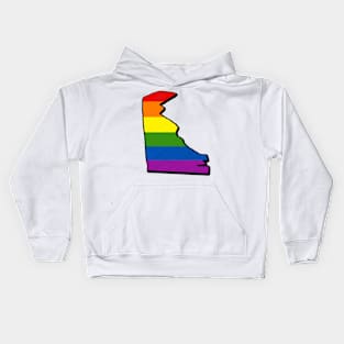 Rainbow Delaware Outline Kids Hoodie